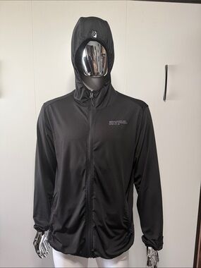 Men's Black Hooded Lightweight Jacket